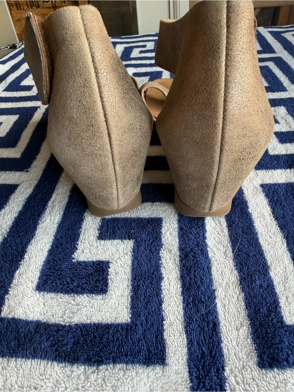 Paul Green Tan Suede Espadrille Wedge Sandals